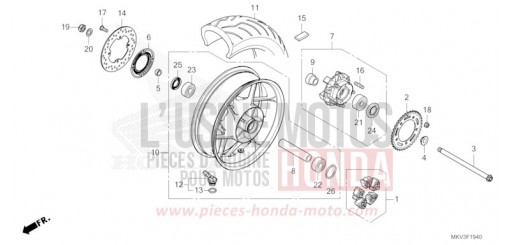ROUE ARRIERE NSS750R de 2024